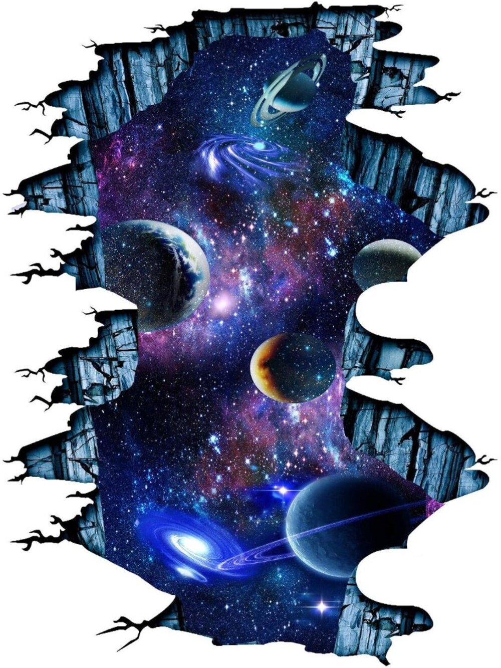 Galaxy Wall Sticker,Space Wall Decal,Planet Wallpaper Decoration Decor